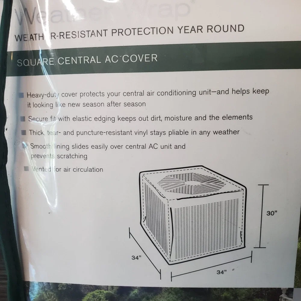 Brookstone Weather Wrap Weather-Resistant Square Central AC Cover 34